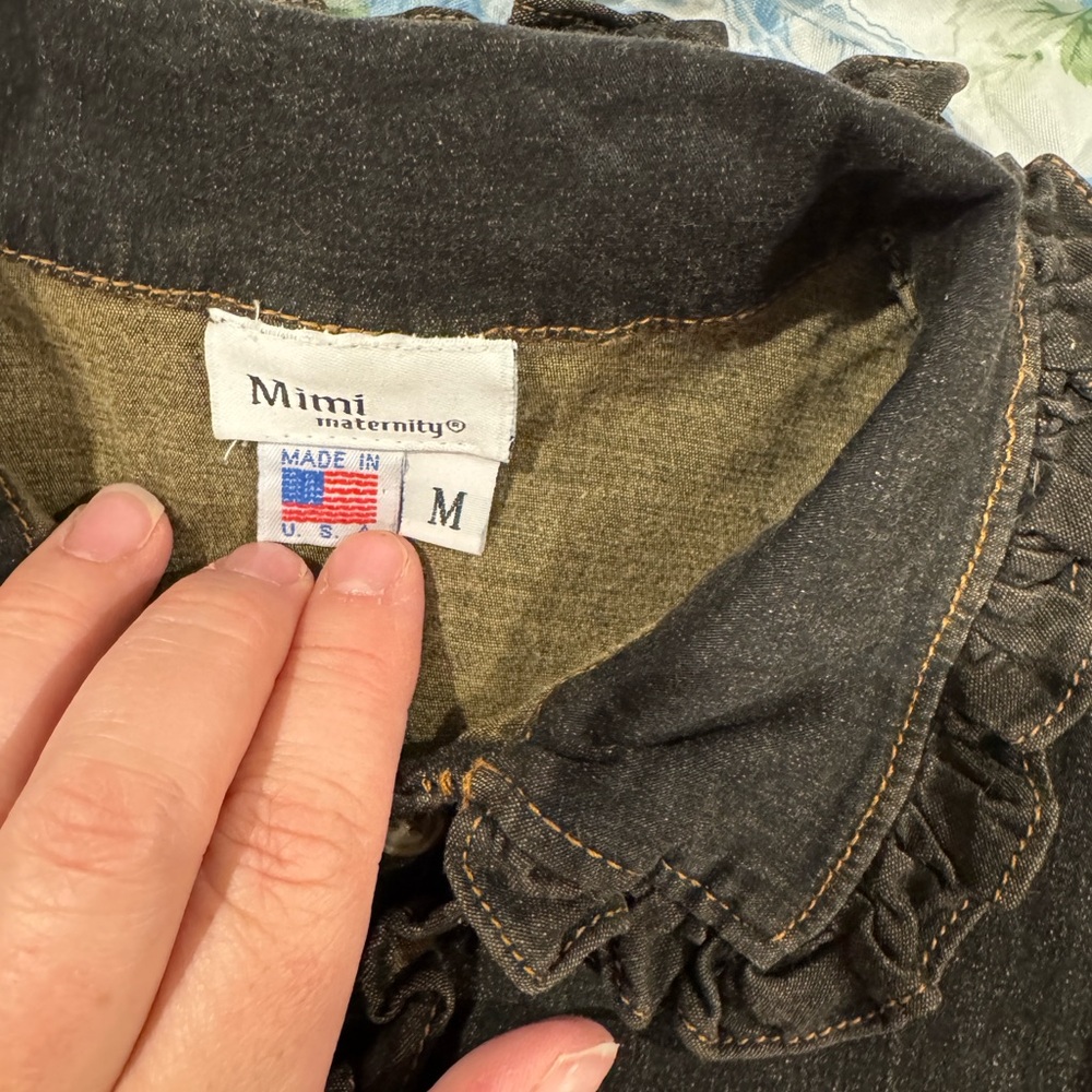 Mimi Maternity Long Sleeve Jean Dress‎ - Picture 5 of 6